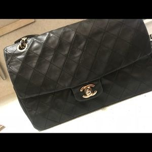 Chanel vintage classic lamb skin bag